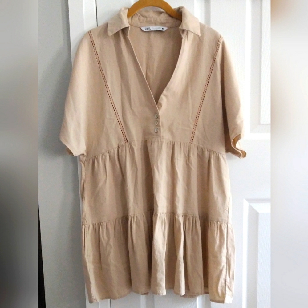 Zara linen blend dress